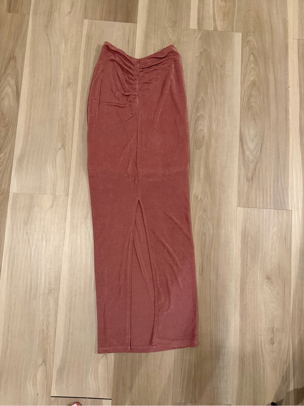 White Fox Boutique Rust Maxi Skirt with Front Slit